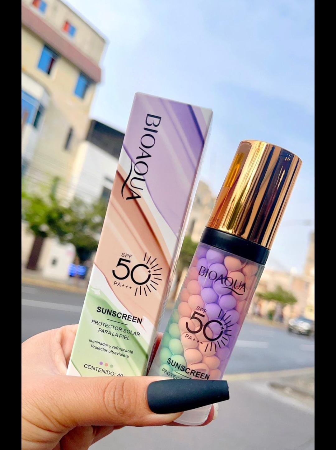 BLOQUEADOR SOLAR BIOAQUA (CON COLOR)