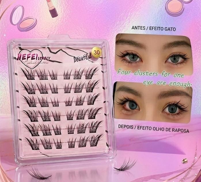 PESTAÑAS POSTIZAS EFECTO FOXY NATURAL 36 PIEZAS